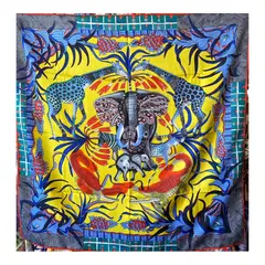 GENERICO - Pañuelo Maxó diseño Italiano de Seda de Sarga 130x130