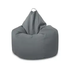 GENERICO - Puff Pera Adulto Lona Gris Con Relleno