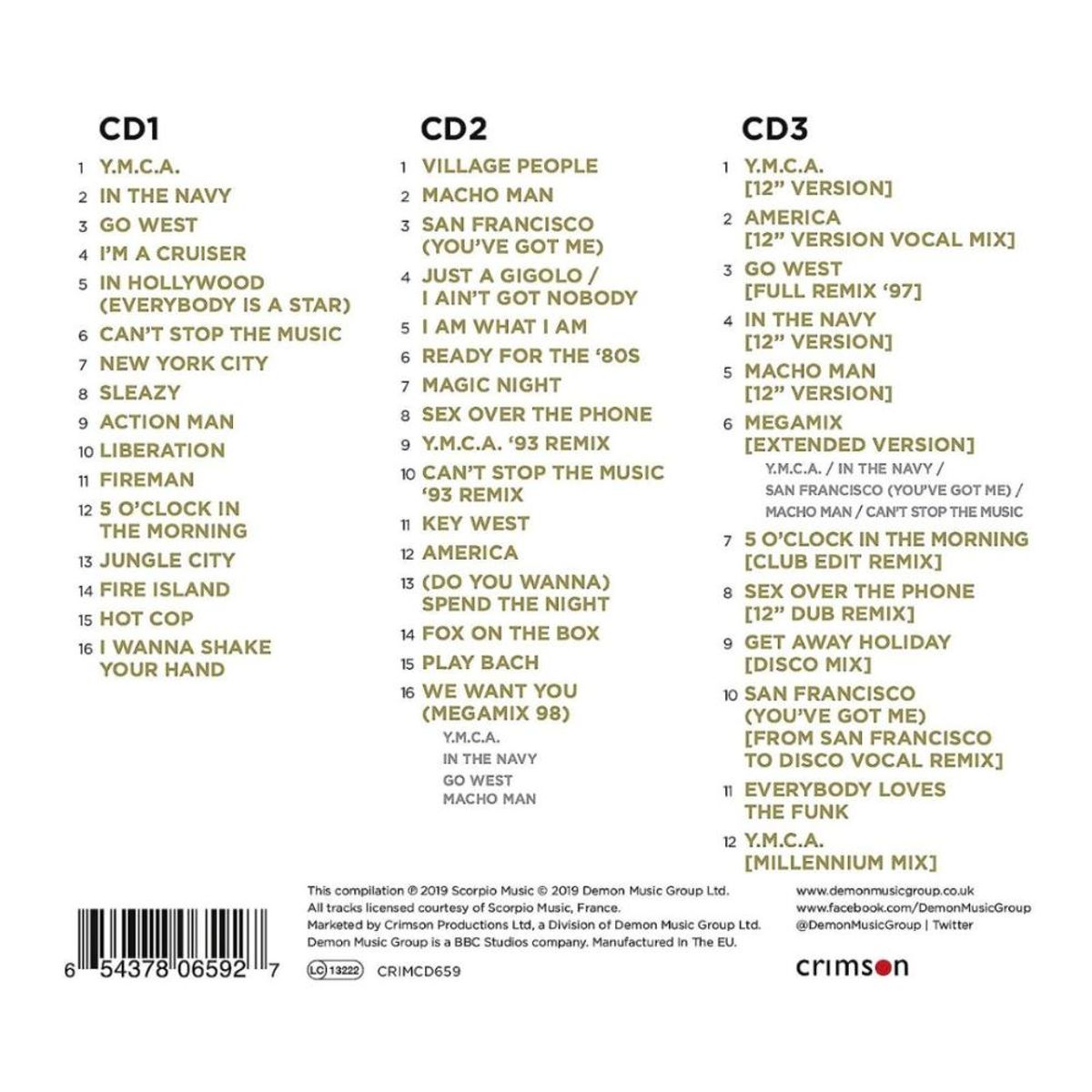 HITWAY MUSIC - VILLAGE PEOPLE - GOLD (3CD) - CD HITWAY MUSIC