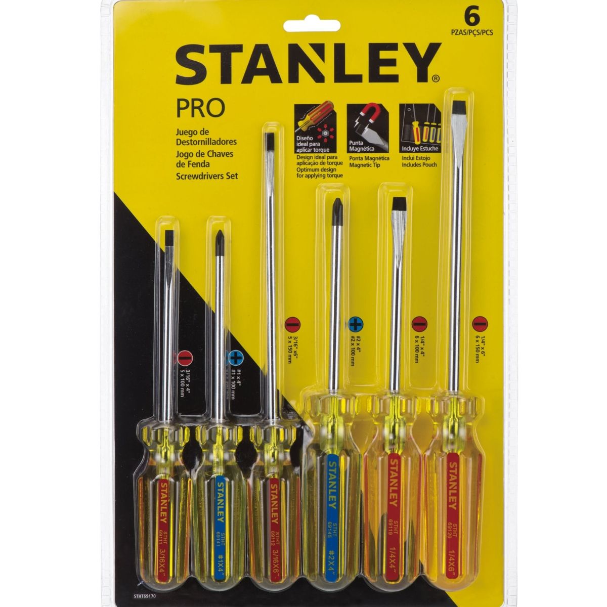 STANLEY - Juego De 6 Destornilladores Pro Stht69170