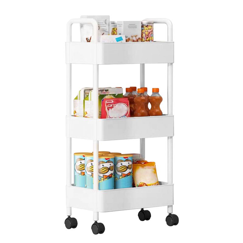 VIDITA - Carrito Carro Organizador Con Ruedas Multiuso 3 Niveles-Blanco