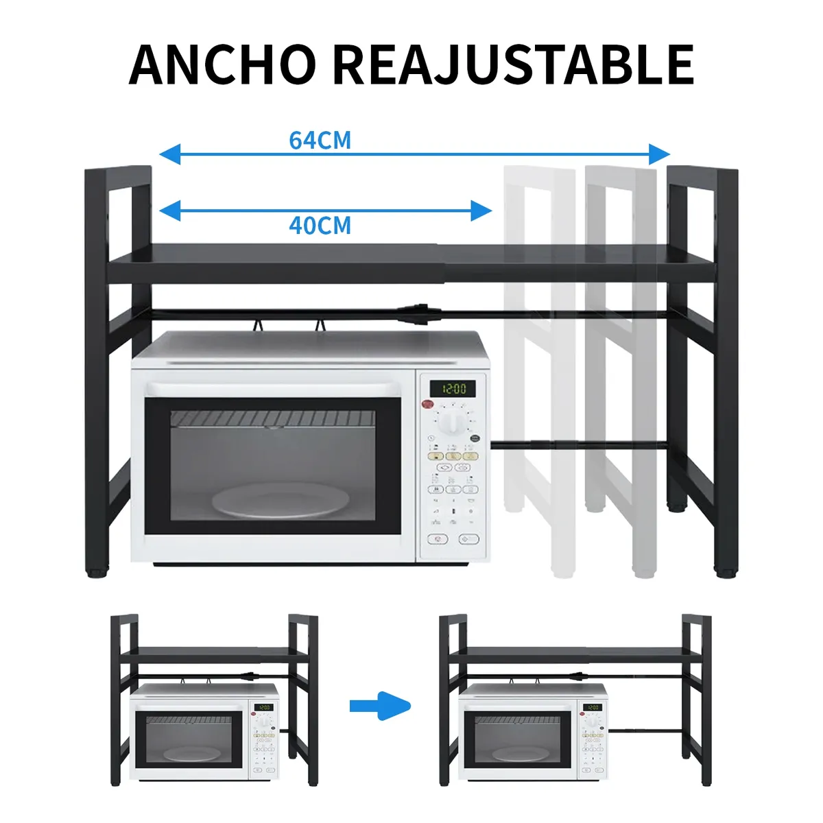 CHEFCHOICE - Estante Repisa Extensible Horno Microondas Rack Organizador Cocina