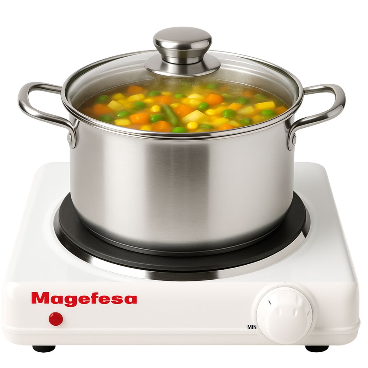 MAGEFESA - Cocina Electrica Magefesa Dinamic Inox Single MGF8012 1500w
