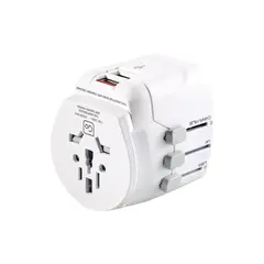 GO TRAVEL - ADAPTADOR ENCHUFE UNIVERSAL CON TIERRA TRES CLAVIJAS + 2 USB