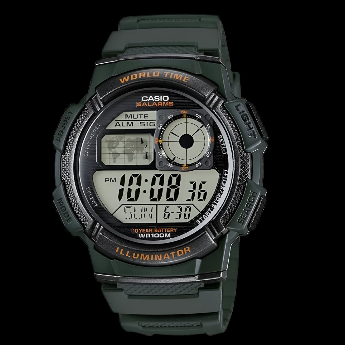 CASIO - Reloj de Hombre Casio Musgo AE-1000W-3AVDF Classic Style