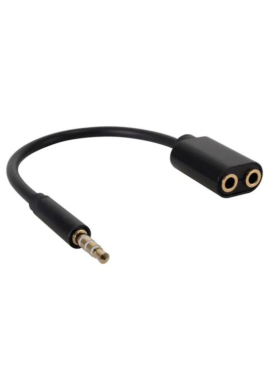 PHILCO Adaptador de Audio de 3.5 mm a 2 salidas 3.5 mm Audio y Mic