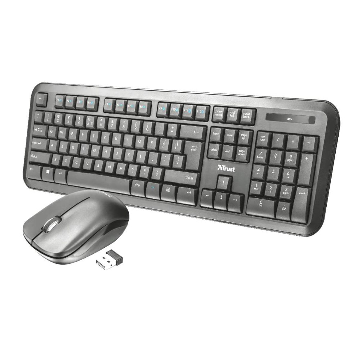 TRUST - Kit Mouse y Teclado Inalambrico Trust Nova Multiusos 2.4 Ghz