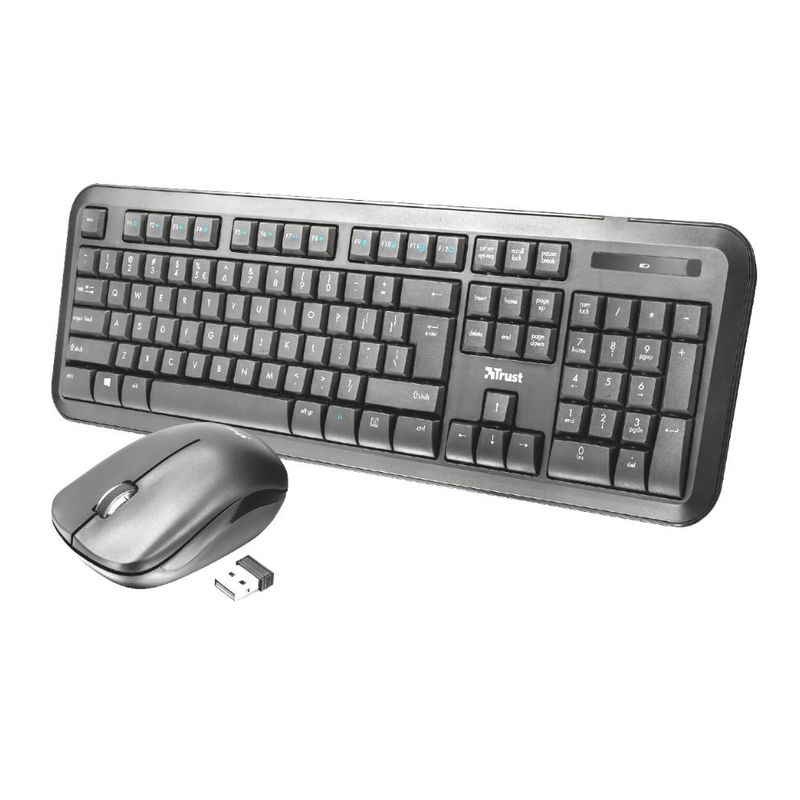 TRUST - Kit Mouse y Teclado Inalambrico Trust Nova Multiusos 2.4 Ghz - Negro