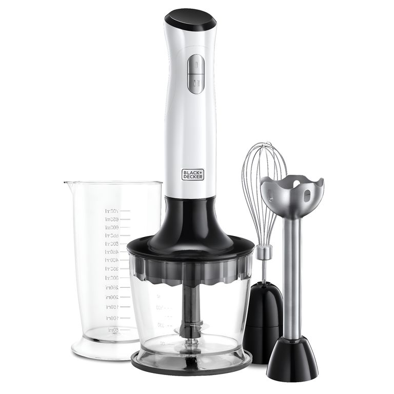 Batidora De Inmersion 3 en 1 Black + Decker 700W HB24710-CL - Blanco