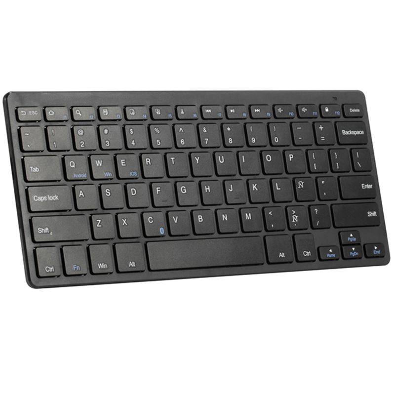TECMASTER - Mini Teclado Inalámbrico Bluetooth con Teclas Planas 100506 - Negro