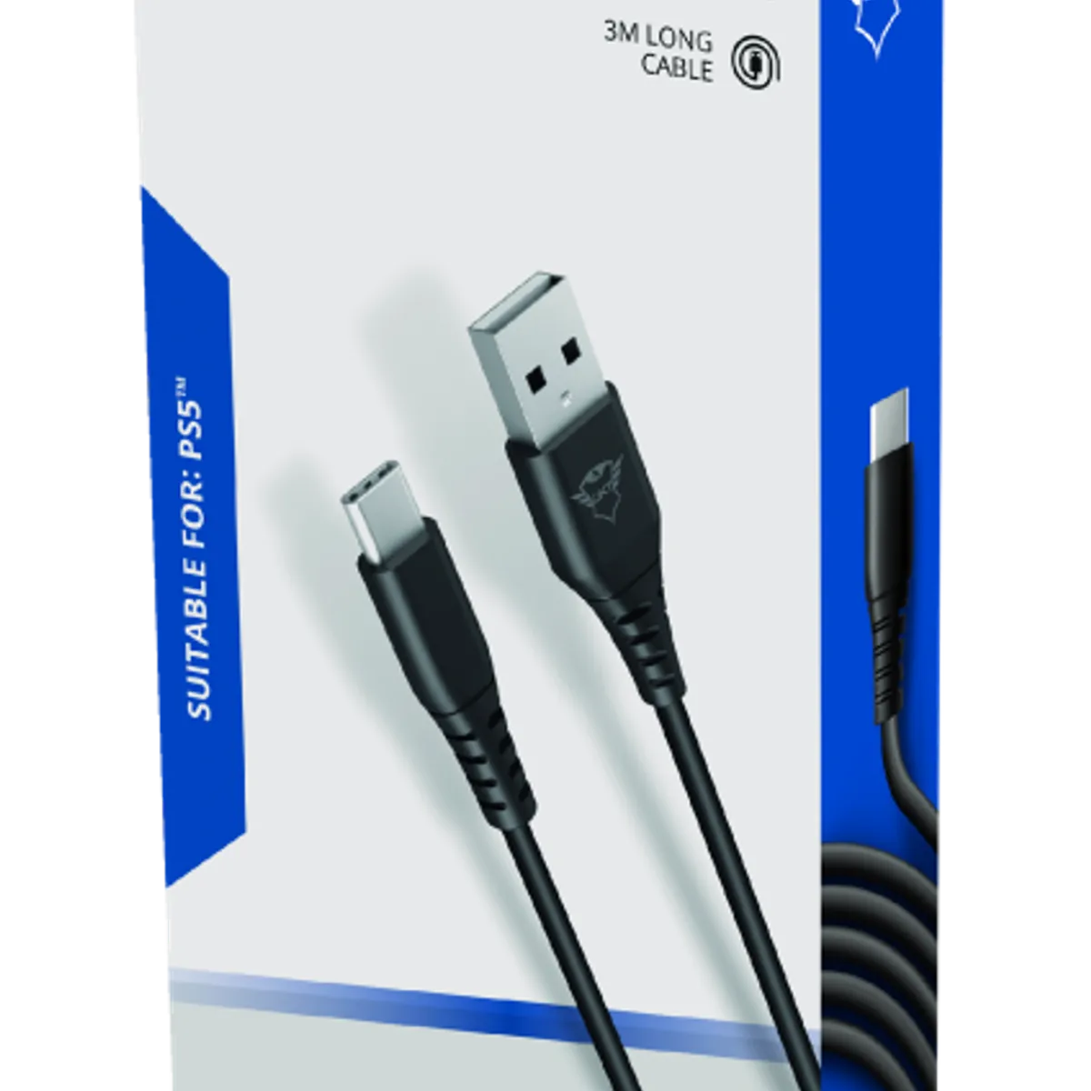 TRUST - Cable de datos Trust Type-C 3M para PS5 / Smartphone / Android Auto