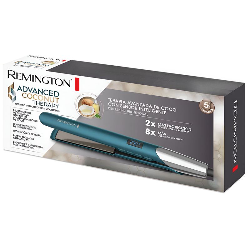 REMINGTON - Alisador De Cabello Remington Advanced Coconut Therapy S13A  Verde