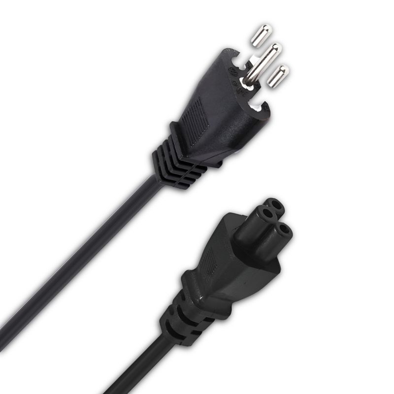 OEM - Cable de Poder Tipo Trébol 1.8 MT Reforzado 220V / 3 PIN - Negro