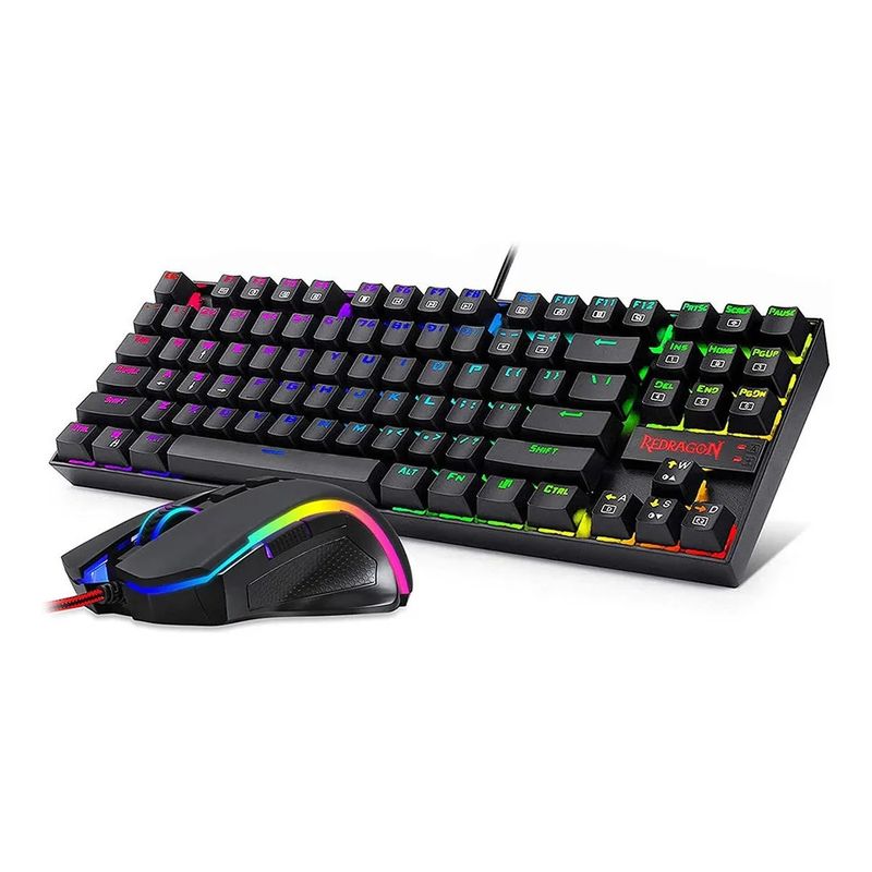 REDRAGON - Kit Redragon Teclado Mecánico Kumara + Mouse Griffin RGB - Blanco