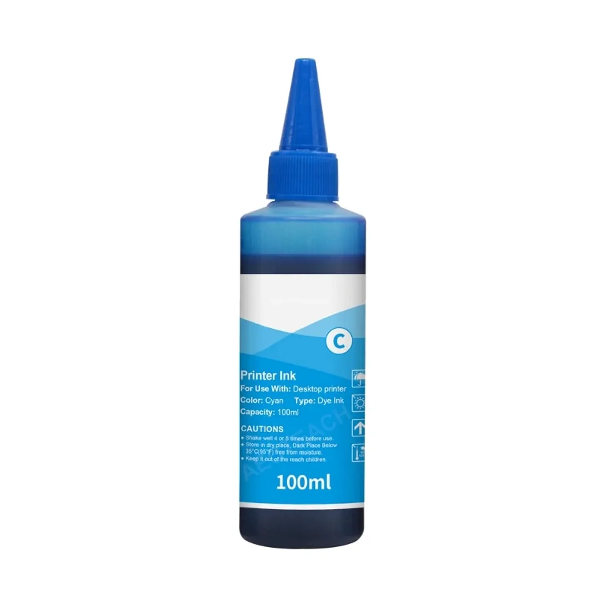 OEM - Tinta para Recargar Impresoras 100ML Cyan Premium Quality - Azul