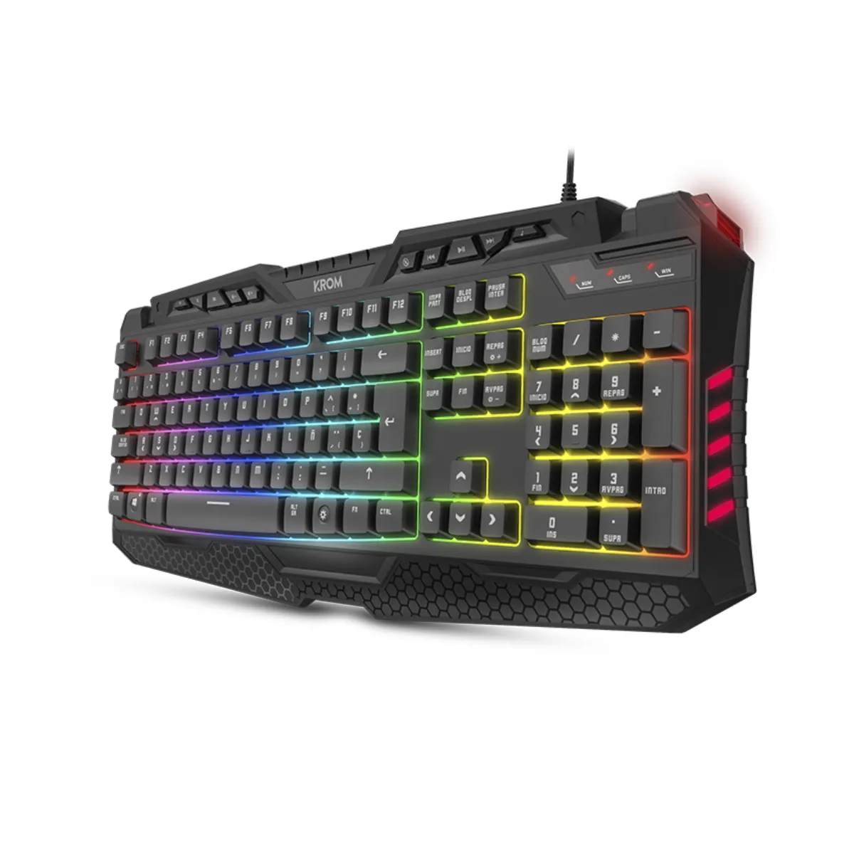 KROM - Kit Gamer 4 En 1 Krom Kritic Pad Mouse Audifonos Teclado