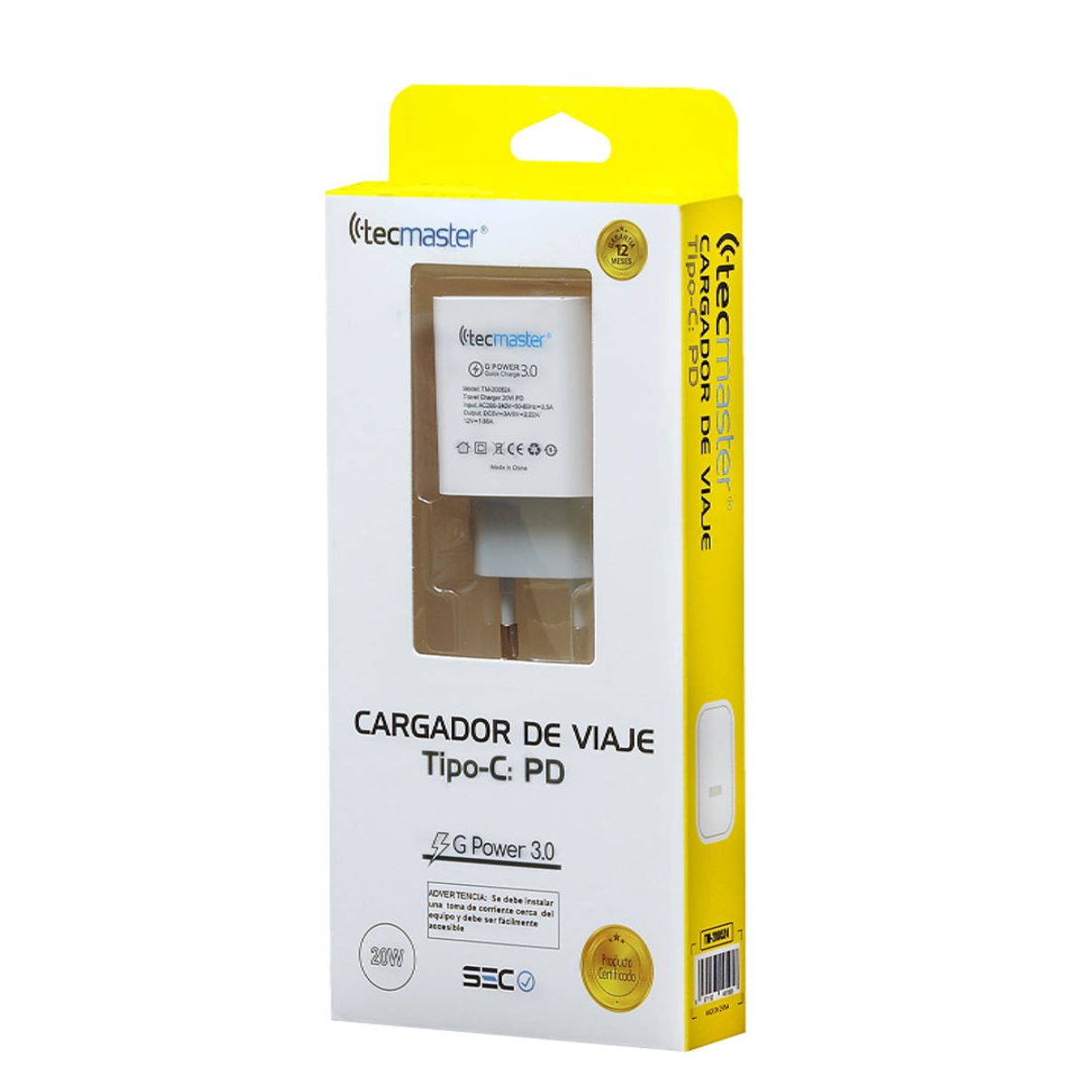 TECMASTER - Cargador Type-C Tecmaster Power Delivery 20W SEC TM-200524