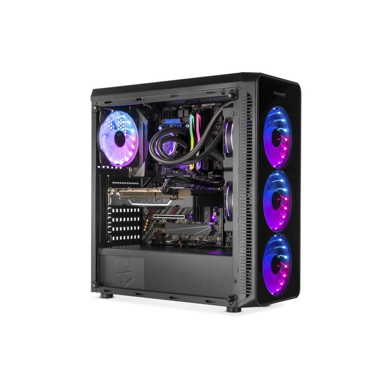 NOX - Gabinete Gamer Hummer Tgm + 4 Ventiladores Argb Full Color - Negro