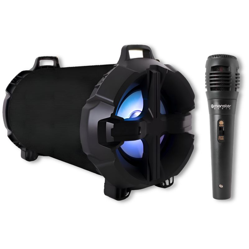 MONSTER - Bazuca Karaoke Monster con Micrófono 518BK Retro-iluminado