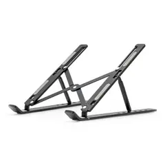 TECMASTER - Soporte para Notebooks y Macbooks Retractil de Aluminio - Negro