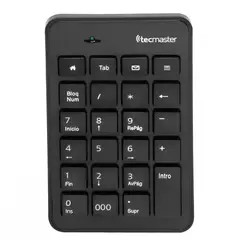 TECMASTER - Teclado Numérico USB Profesional de Teclas Planas TM-100504 - Negro