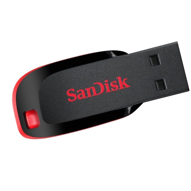 SANDISK - Pendrive Sandisk 128 GB Cruzer Blade USB 2.0 Flash Drive Z50 - Negro