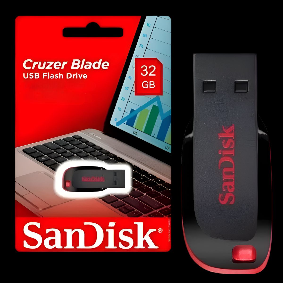 SANDISK - Pendrive Sandisk 32 GB Cruzer Blade USB 2.0 Flash Drive Z50