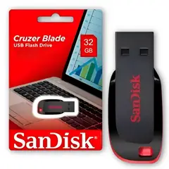 SANDISK - Pendrive 32 GB Cruzer Blade USB 2.0 Flash Drive Z50 - Negro