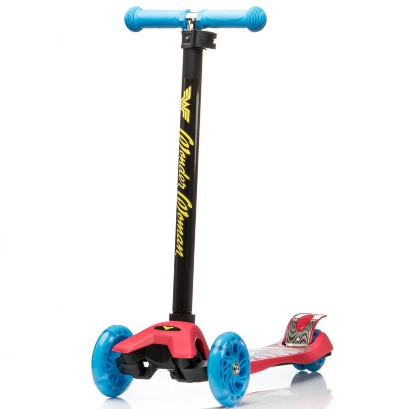 DC COMICS - Scooter Infantil Reforzado Mujer Maravilla DC Comics 4 Rueda - Negro