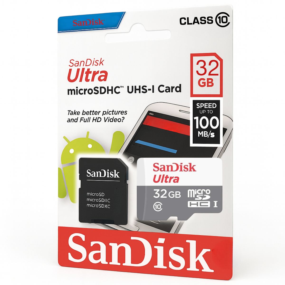 SANDISK - Memoria Micro SD Sandisk 32 GB de Clase 10 High Speed