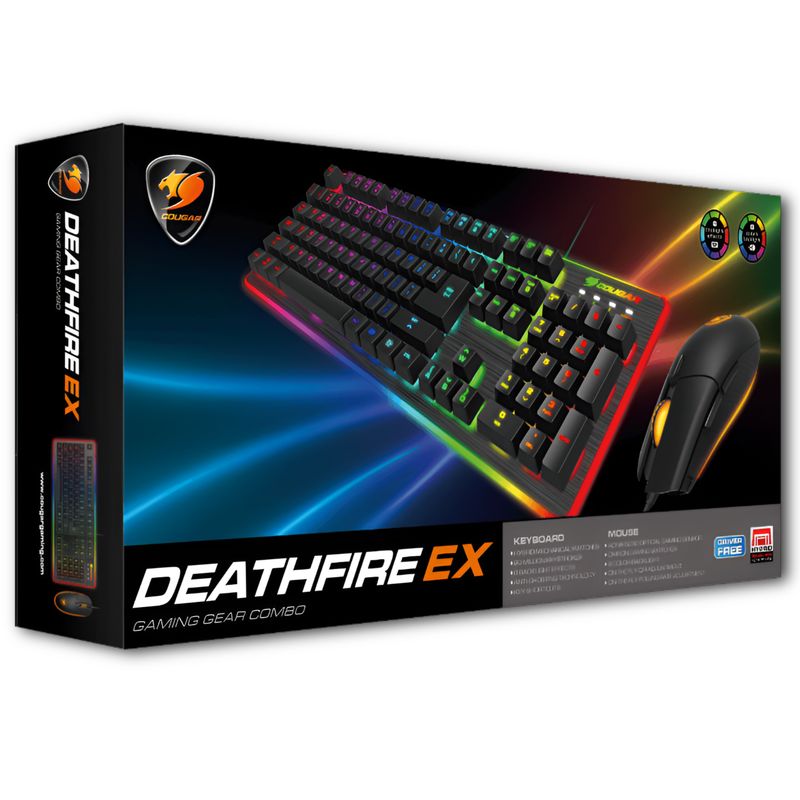 COUGAR - Kit Gamer Mouse y Teclado Cougar Deathfire Ex RGB Anti-Ghosting - Negro