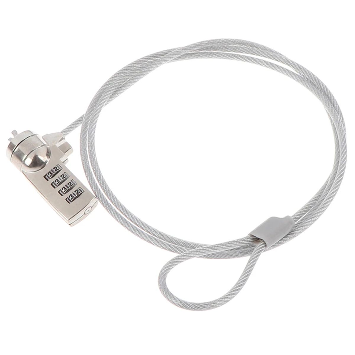 FUJITEL - Candado de Seguridad para Notebooks Reforzado con Clave 1.8m XX02 - Plateado