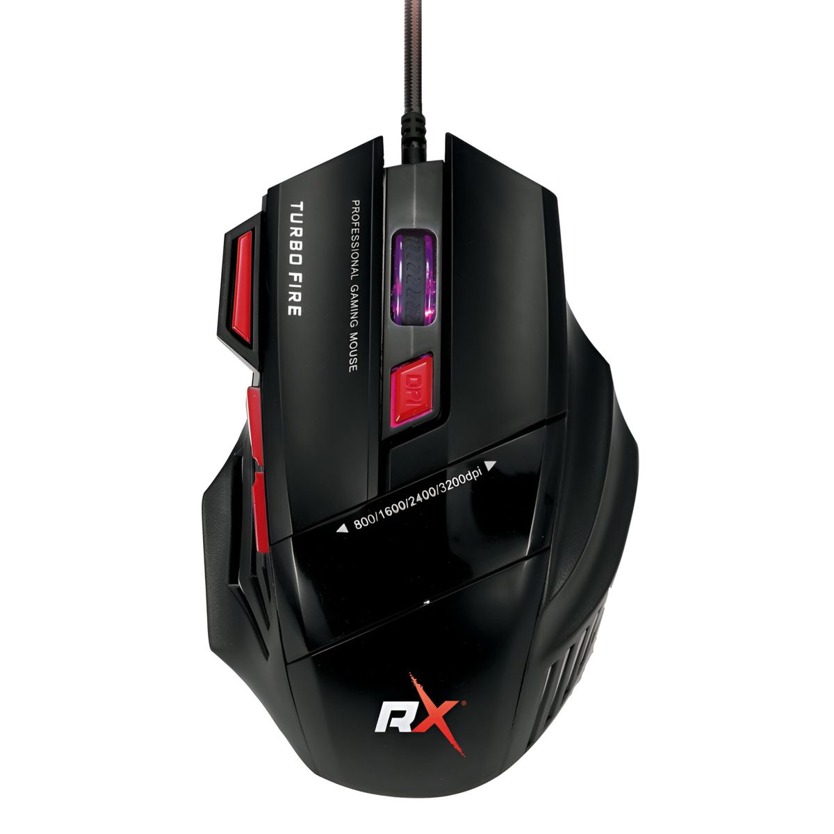 REPTILEX - Mouse Gamer 7 Botones 3200 DPI + Turbo Fire Reptilex Rx0006