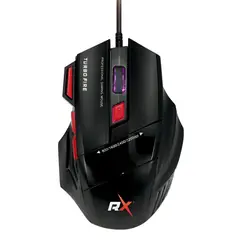 REPTILEX - Mouse Gamer 7 Botones 3200 DPI + Turbo Fire Rx0006 - Negro