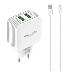 MOTOMO - Cargador Dual USB 12W con Cable Micro USB de 1m SEC