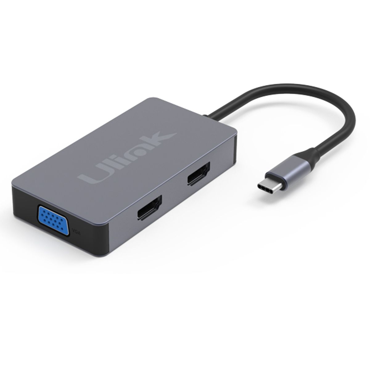 ULINK - Hub Adaptador Type-C (5en1) 4K HDMI X2/ VGA/ Type-C/ USB 3.0