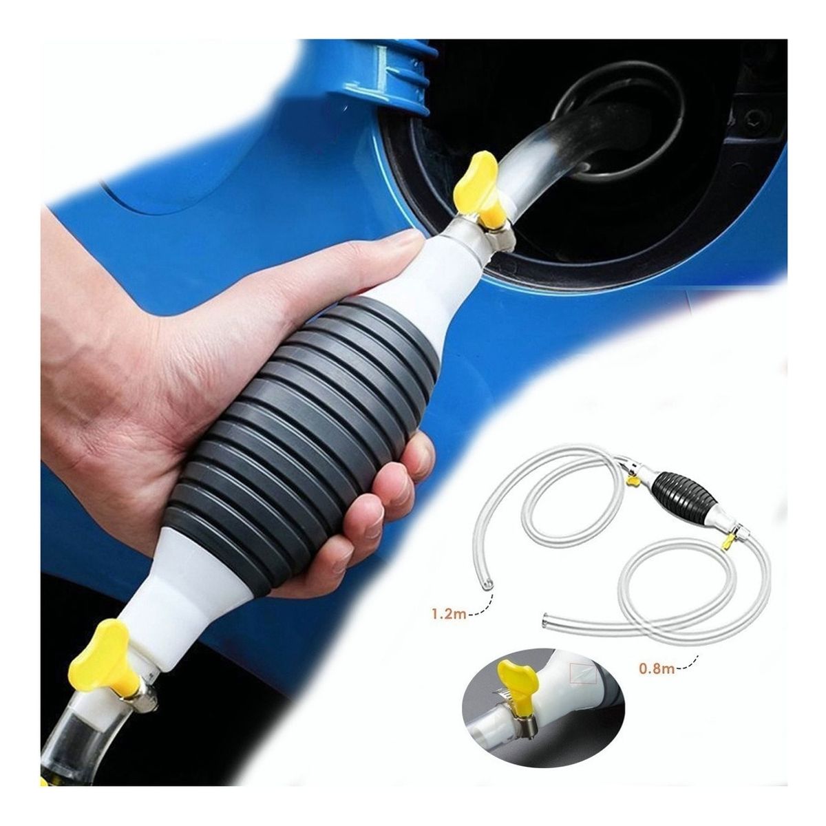 U BUY - Manguera De Sifón Gasolina De Mano Bomba Portátil Manual 2m