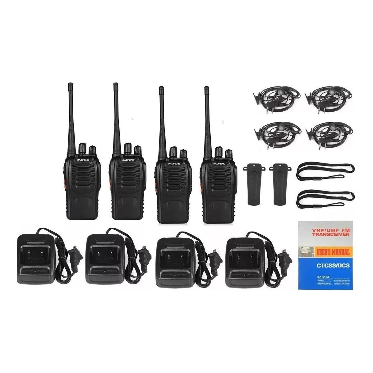 U BUY - 4 Radio Transmisor Portátiles Walkie Talkie Bf-888s Baofeng