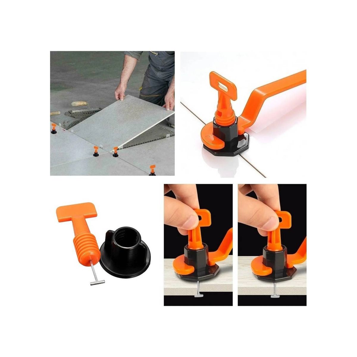 U BUY - Kit Nivelador Cerámicas Reutilizables 50 Piezas + Llave