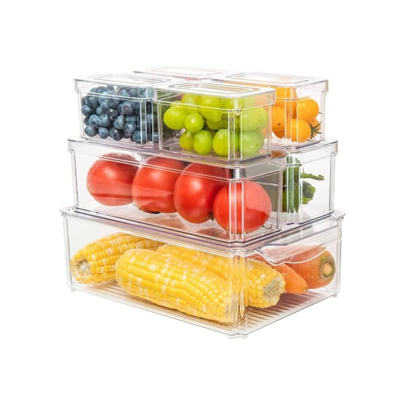 U BUY - Organizador Refrigerador Cocina Set 7 Contenedores Con Tapa