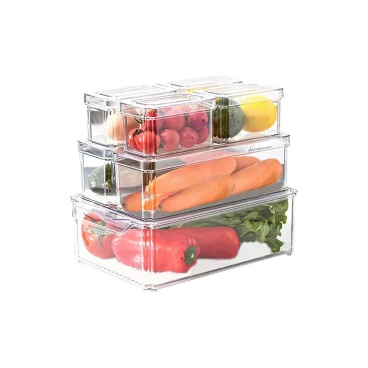 U BUY - Organizador Refrigerador Cocina Set 7 Contenedores Con Tapa