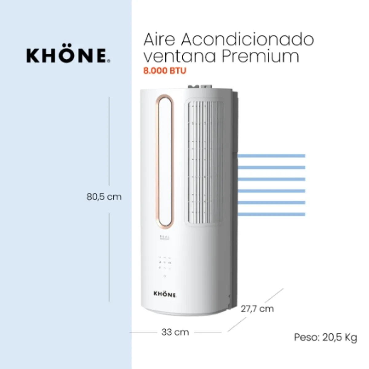KHONE - AIRE ACONDICIONADO VENTANA PREMIUM KHÖNE 8000 BTU