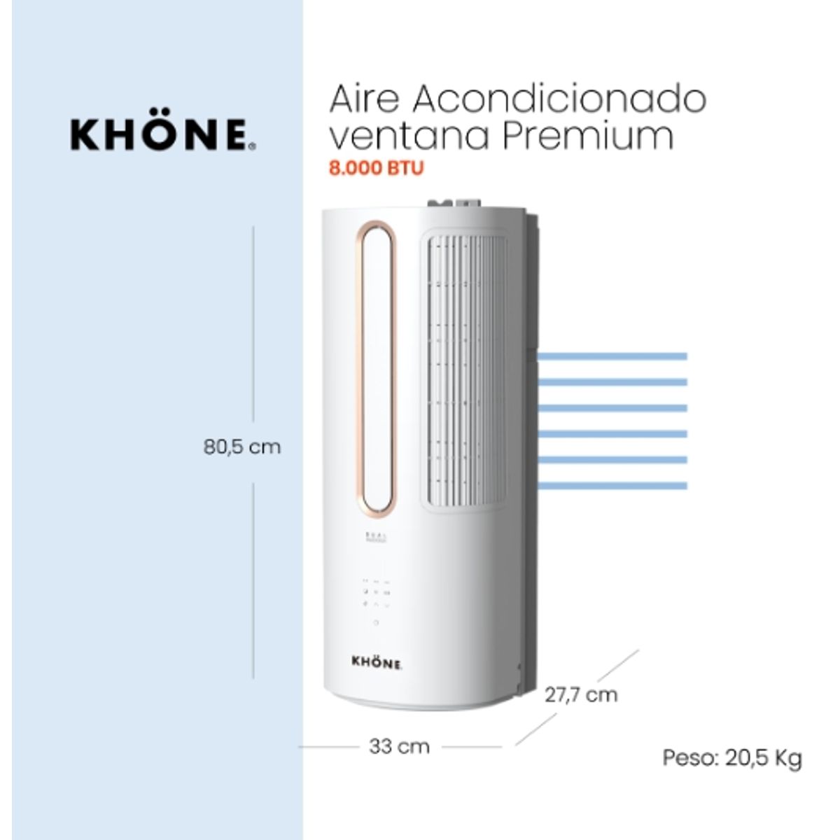 KHONE - AIRE ACONDICIONADO VENTANA PREMIUM KHÖNE 8000 BTU
