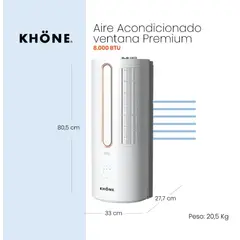 KHONE - AIRE ACONDICIONADO VENTANA PREMIUM KHÖNE 8000 BTU