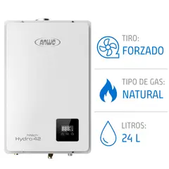 ANWO - Calefont Tiro Forzado 24 Litros Gas Natural Modulante