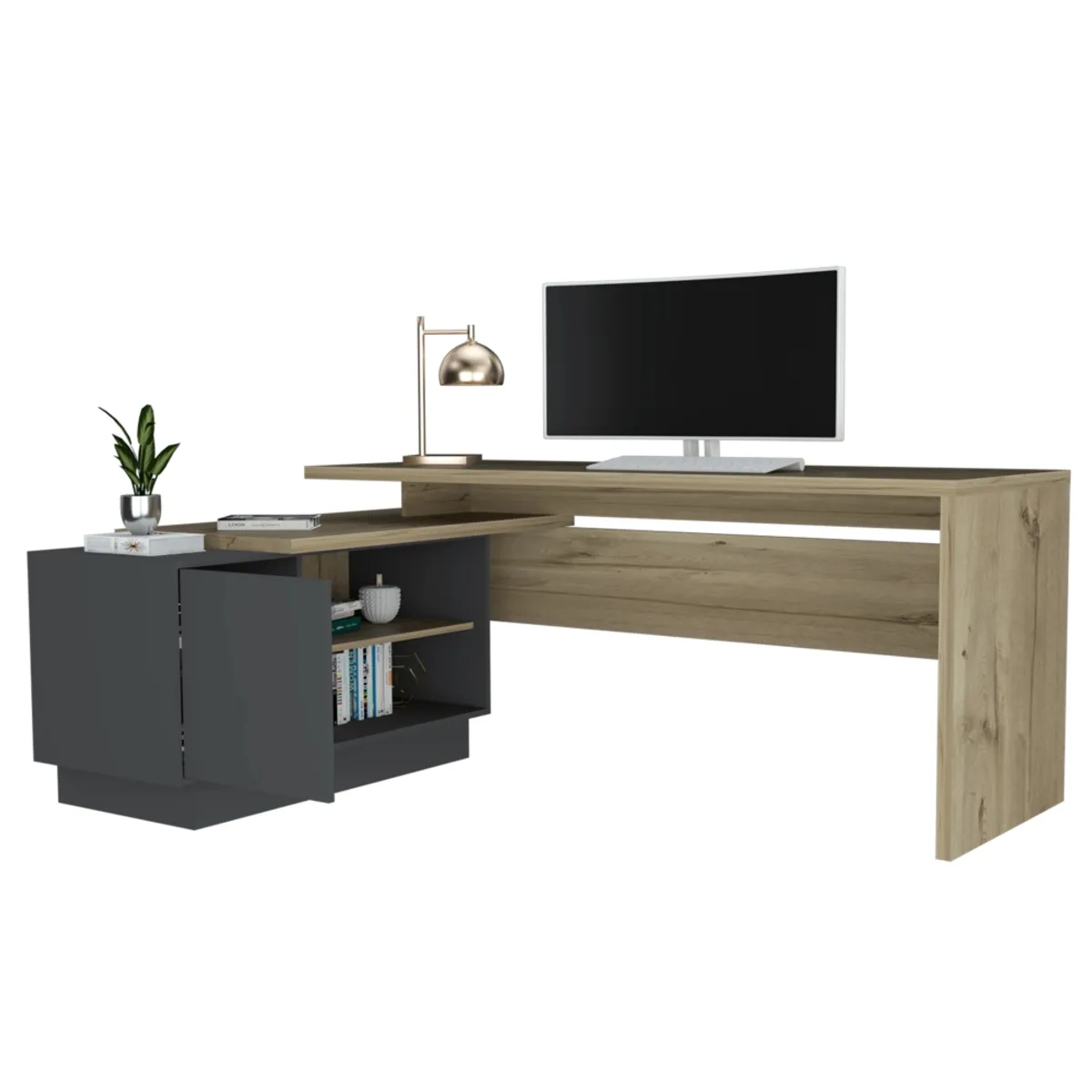 FMFURNITURE - Escritorio Office W-179 - Duna Plomo