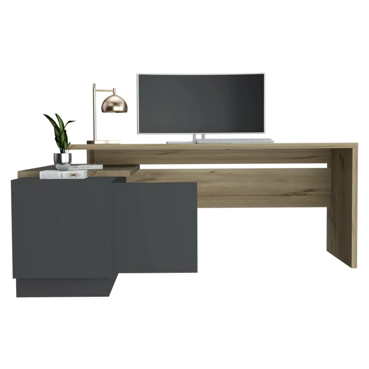 FMFURNITURE - Escritorio Office W-179 - Duna Plomo