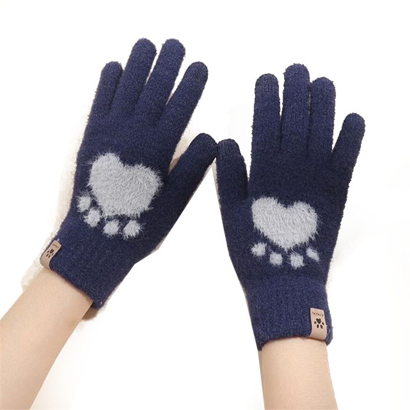 GENERICO - Guantes con estampado de pata de gato