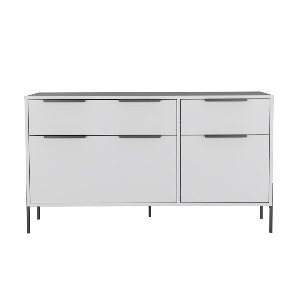 FMFURNITURE - Comoda 4 Cajones - Blanco 69x120x35 cm…
