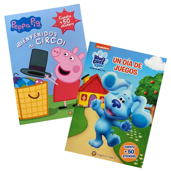 EL GATO DE HOJALATA - Libros de cuentos con 50 Stickers - Pack de 2 (Pistas de Blue y Peppa Pig)